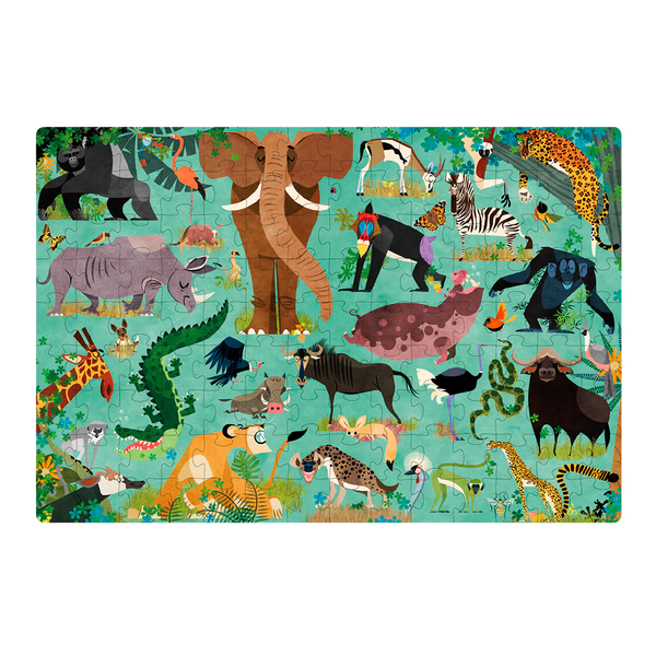 Rompecabezas Mideer Let's Learn de Animales de Africa 126 Piezas (+3)