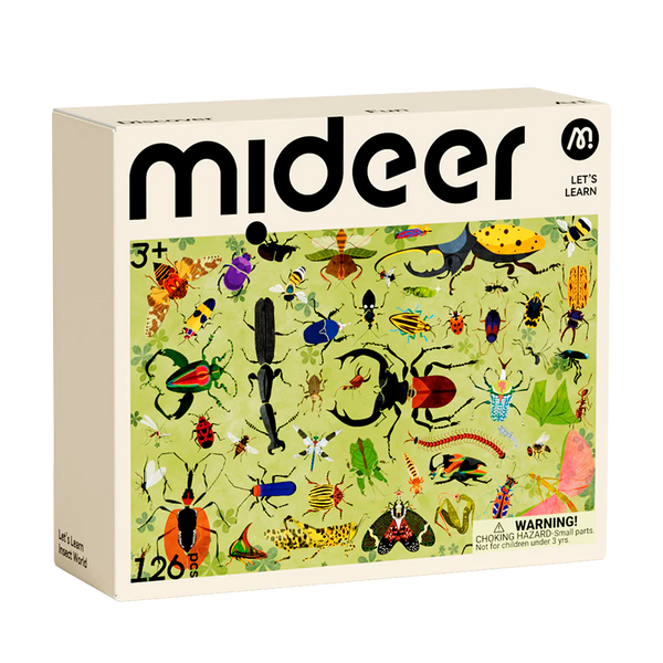 Rompecabezas Mideer Let's Learn de Insectos 126 Piezas (+3)