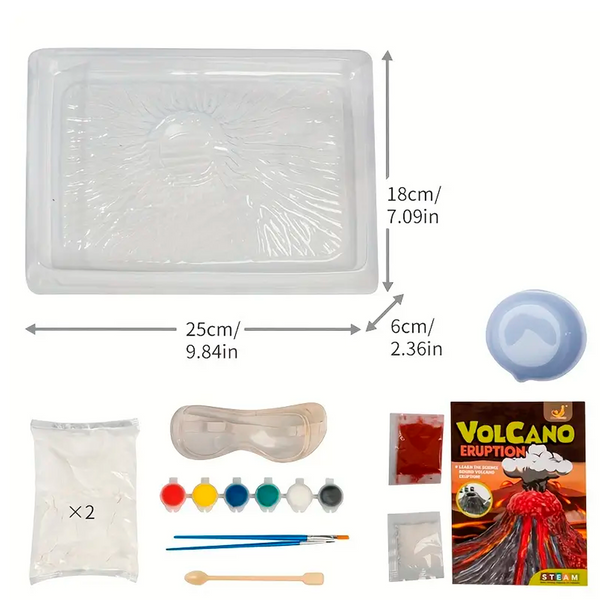 Set de Experimento de Erupción Volcánica Creativa – Kit de Pintura y Manualidades para Niños, Juguete de Ciencia Popular, Regalo de Cumpleaños para Niños y Niñas (+5)