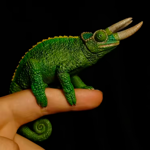 Simulación de Camaleón de Jackson Verde Reptil (+3)