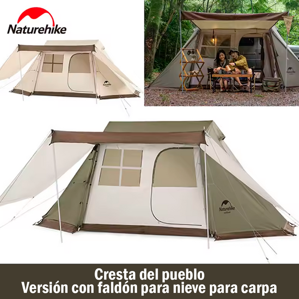 Tienda de Campaña Naturehike Village 5.0 de Cresta con Faldón Antinevada, Automática, Portátil, Impermeable y Reforzada para Camping y Senderismo