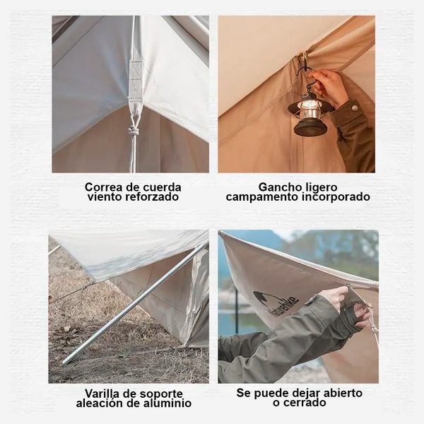 Tienda de campaña Naturehike Extend 4.8 Cotton tipo A con alero para exteriores