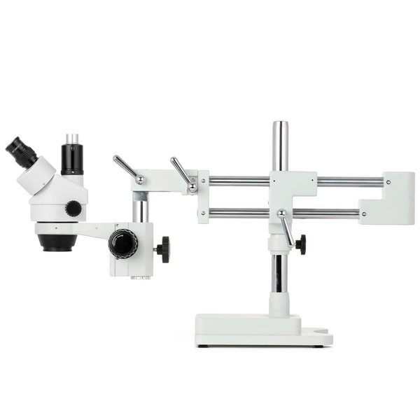 Microscopio Estéreo AmScope Serie SM-4TP con Soporte de Pluma Simulfocal hasta 180× con Luz Fluorescente 