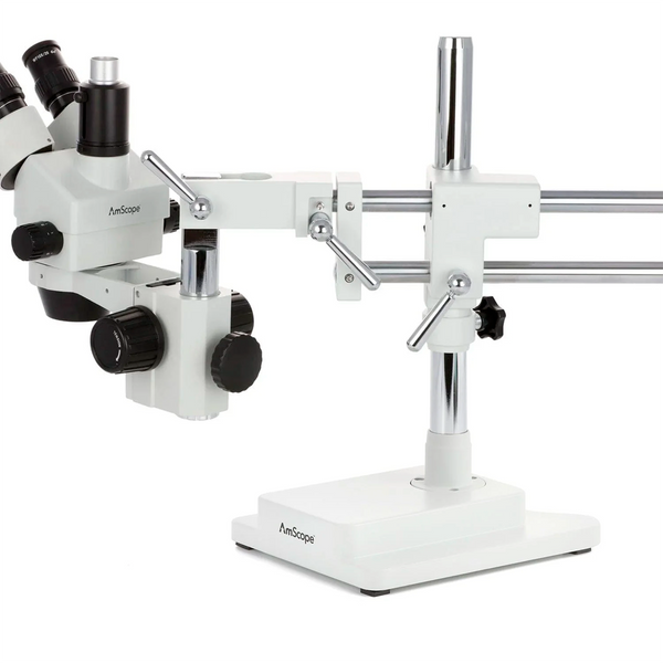 Microscopio Estéreo AmScope Serie SM-4TP con Soporte de Pluma Simulfocal hasta 180× con Luz Fluorescente ²⁶