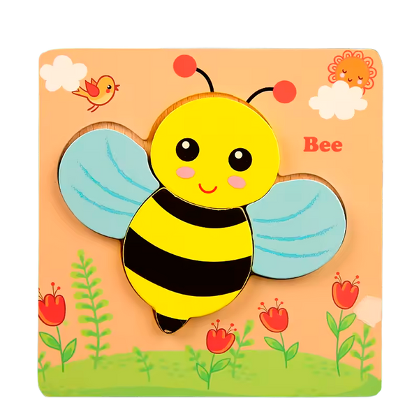 Rompecabezas de Tráfico de Animales de Dibujos Animados en Madera (+3)