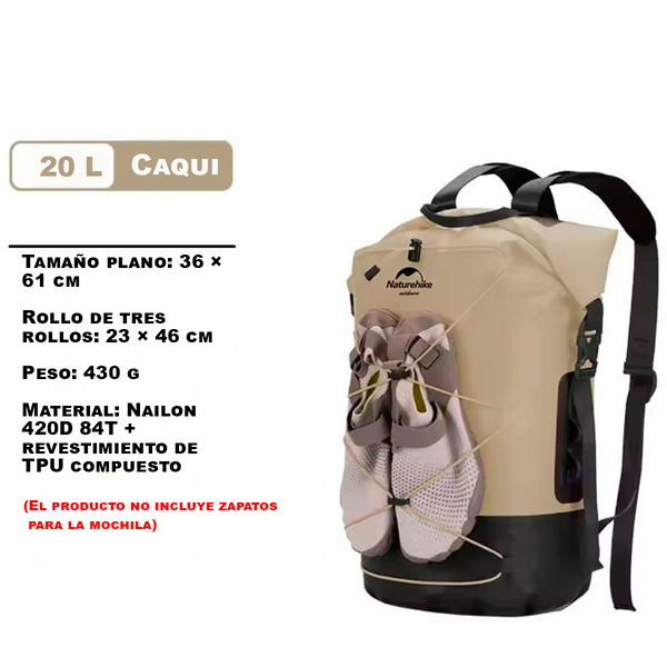 Bolsa Impermeable Naturehike TB03 hasta 40L de Capacidad