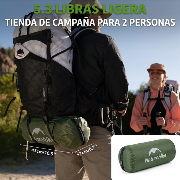 Carpa Naturehike Serie Bleik Portátil 3 Estaciones para 2 a 3 Personas