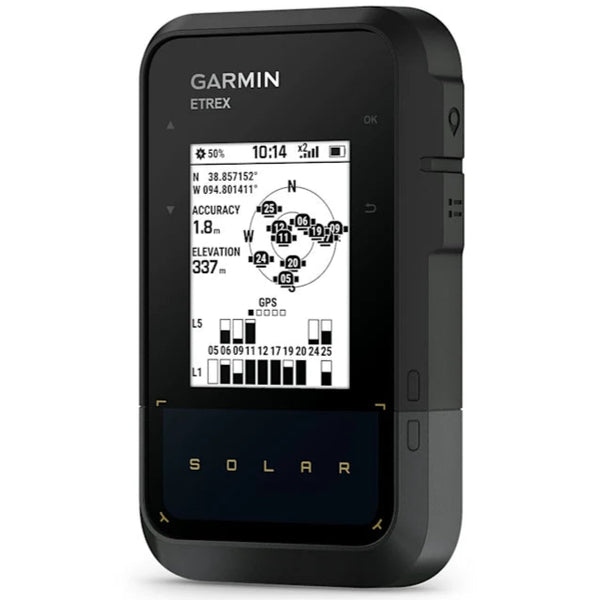 Navegador de Mano Garmin eTrex Solar GPS Multibanda con Carga Solar Ilimitada IPX7