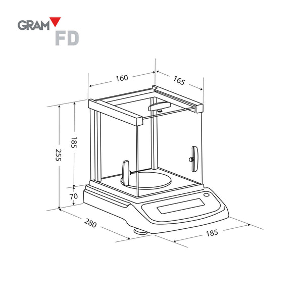 Balanza de Precisión Gram Core FD-410 con Kit de Densidad para Líquidos y Sólidos