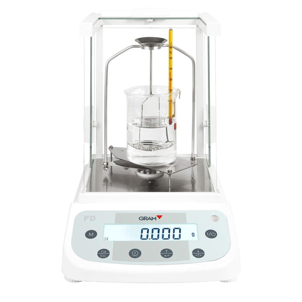 Balanza de Precisión Gram Core FD-410 con Kit de Densidad para Líquidos y Sólidos