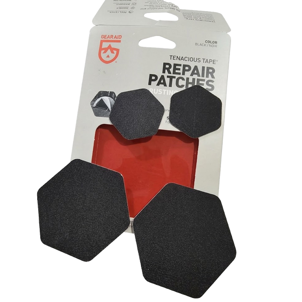 Parches de Cinta Adhesiva Gear Aid Hexágonos Ø 6,35 cm y  Ø 3,8 cm para Reparación de Carpas y Equipo al Aire Libre ²⁶