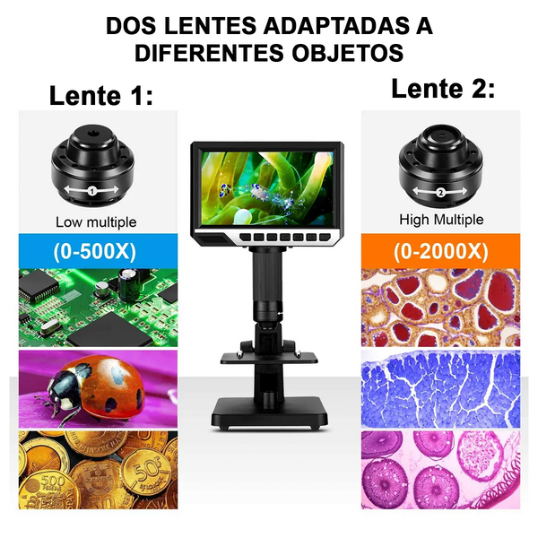 Microscopio con Pantalla LCD 2000X 12MP ²⁶