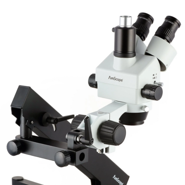 Microscopios Estereo Trinocular AmScope Serie SM-6TX con Aumento de 3.5-45x, Iluminación Fluorescente y Soporte de pluma articulado con abrazadera ²⁶