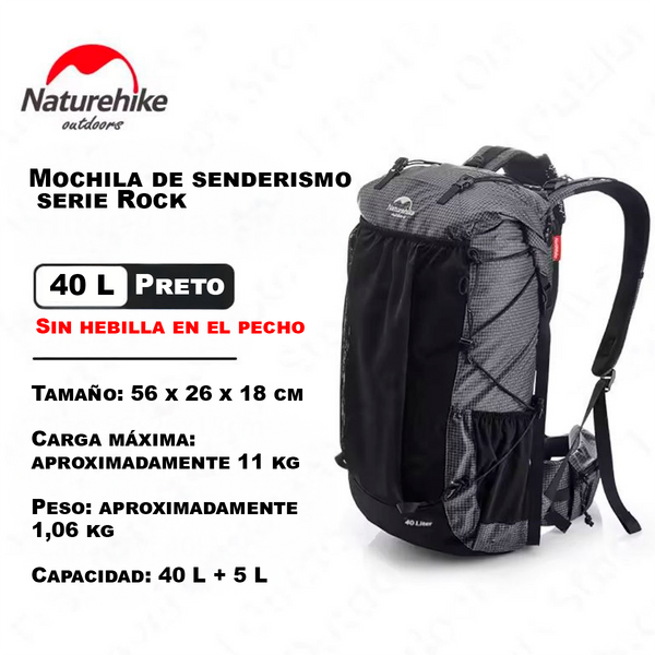 Bolsa de Montaña Multifuncional con Funda para Lluvia Naturehike hasta 60+5L