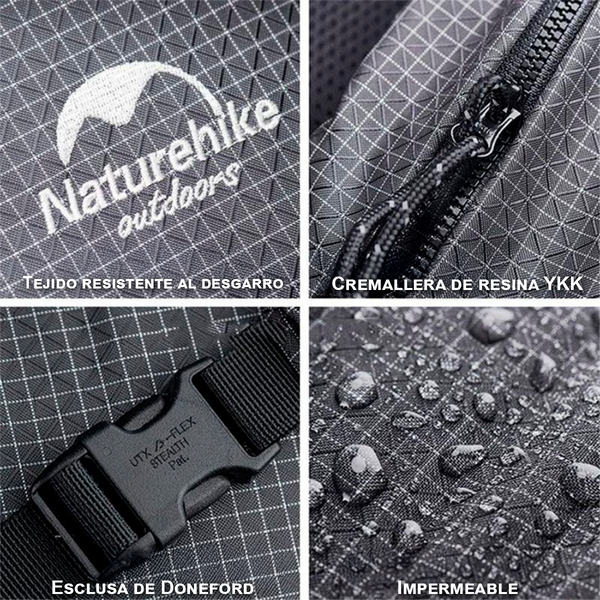 Bolsa de Montaña Multifuncional con Funda para Lluvia Naturehike hasta 60+5L