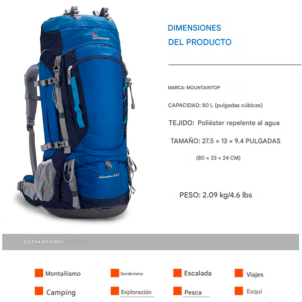 Morrales para Camping Mountaintop Adventure 80L
