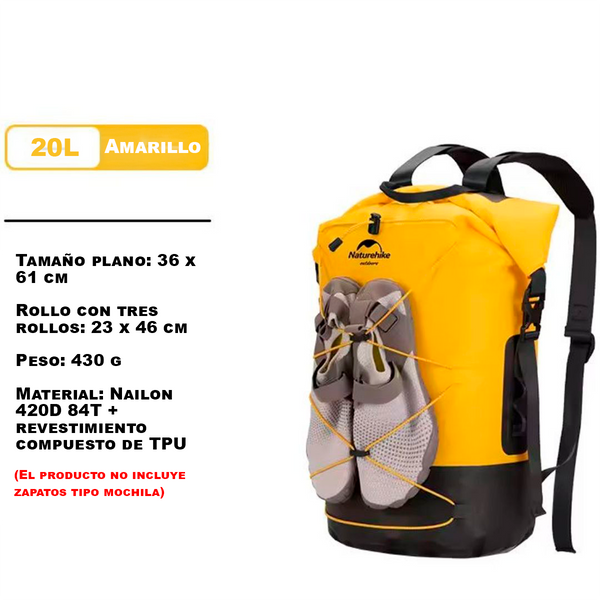 Bolsa Impermeable Naturehike TB03 hasta 40L de Capacidad