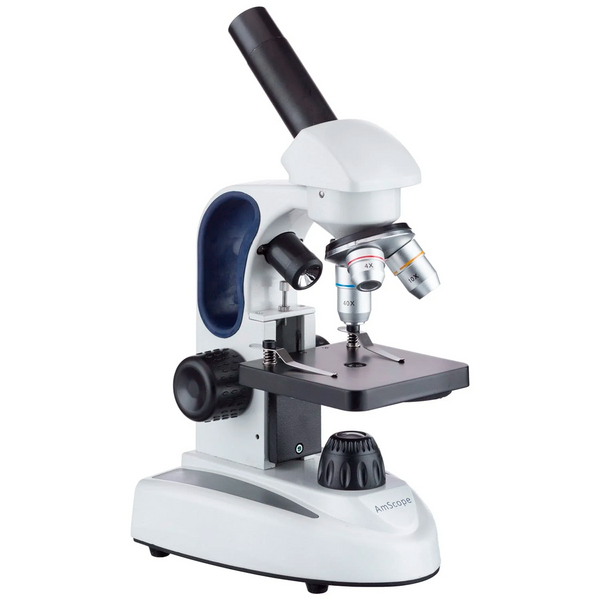 Microscopio Biológico Monocular AmScope Serie M149C con Aumento de 400× e Iluminación LED ²⁶