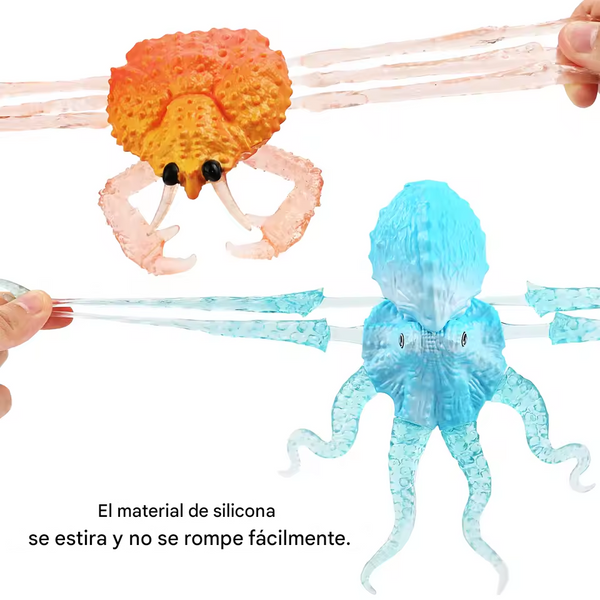 Juguete de Simulación en Silicona de Pulpo y Cangrejo (+3)