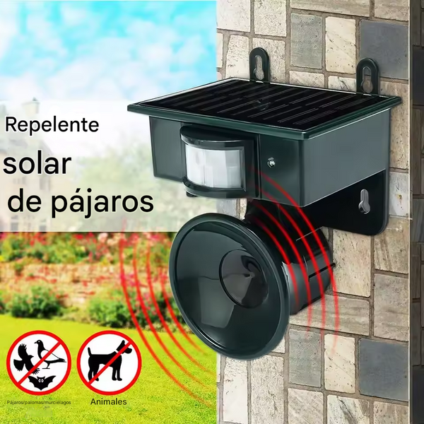 Repelente Ultrasónico para Animales para Exteriores con Energía Solar Impermeable Cobertura Yagi con Sensor de Movimiento
