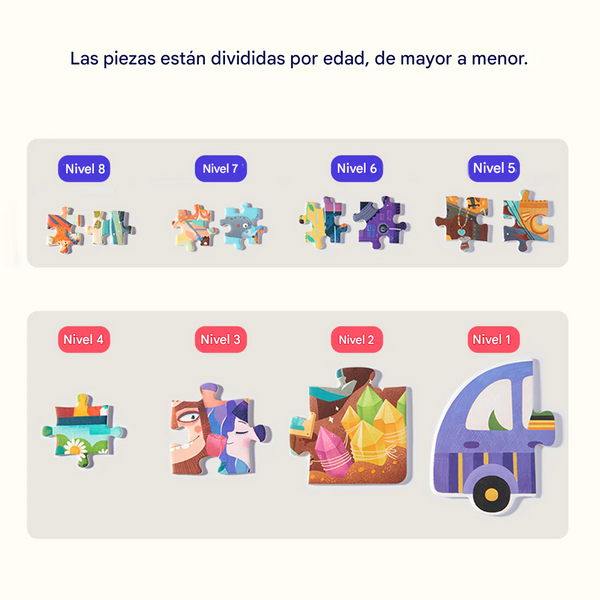 Rompecabezas Animales Nivel 1 con Bolsa de Almacenamiento 2–6 Piezas (+2)