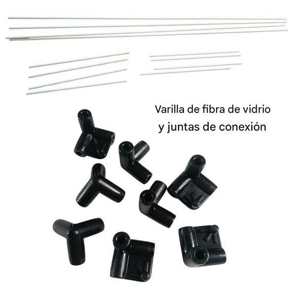 Jaulas de Cría de Insectos de Malla Fina Blanca de 150 a 160 µm con Estructura de Fibra de Vidrio y Panel Transparente