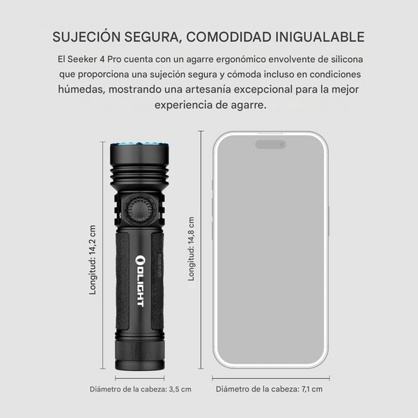 Linternas de Mano Potentes Olight Seeker 4 Pro hasta 4600 Lúmenes IPX8 