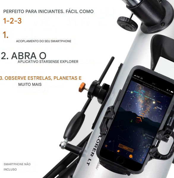 Telescopio Refractor Celestron StarSense Explorer LT 114AZ Funcional con Aplicación de Smartphone ²⁵