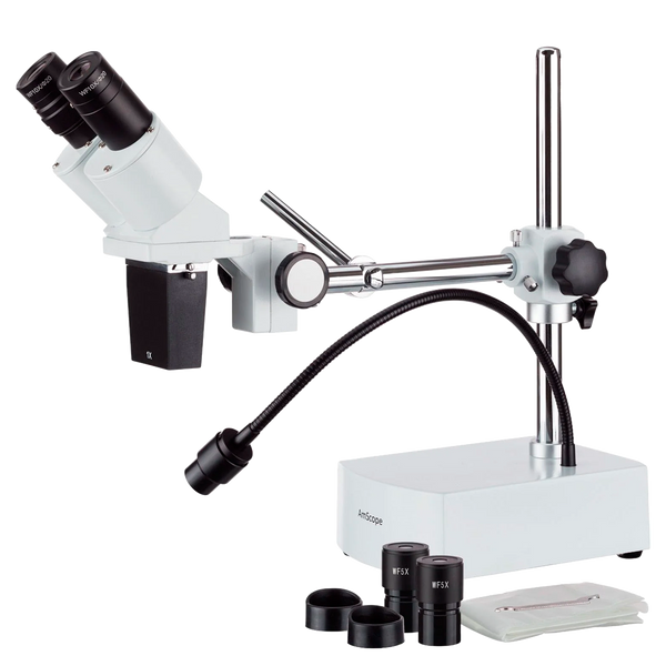 Microscopio Estéreo Binocular con Luz LED AmScope SE400-Z / 10x - 20x