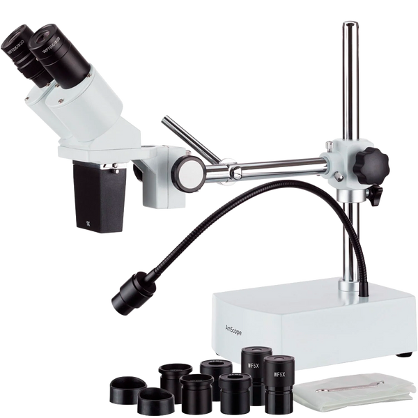 Microscopio Estéreo Binocular con Luz LED AmScope SE400-Z / 10x - 20x