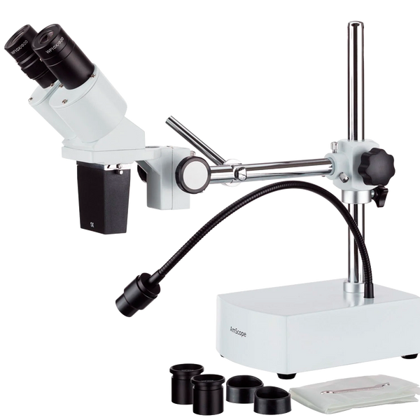 Microscopio Estéreo Binocular con Luz LED AmScope SE400-Z / 10x - 20x