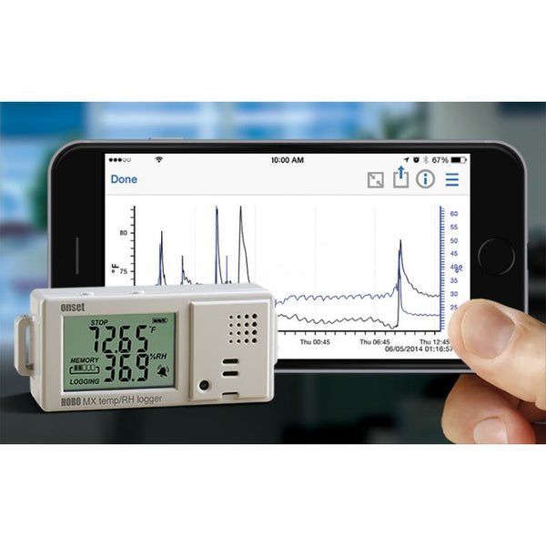 Data Logger HOBO con Bluetooth de Temperatura y Humedad Relativa