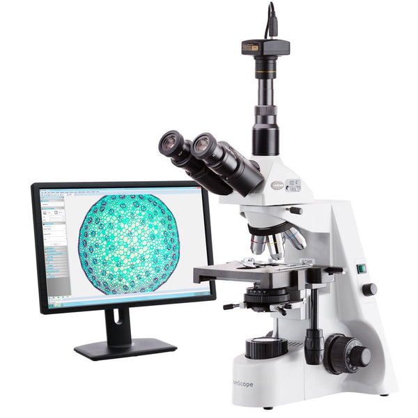 Microscopio Trinocular AmScope Compound  40X-2000X con Cámara 14 MP
