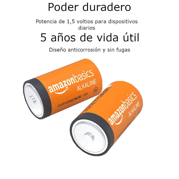 Baterías Alcalinas Amazon Basics C 1.5V