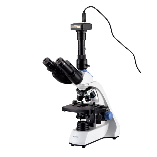 Microscópios Trinocular Compuesto AmScope - LED / 40X-2500X 3D Cámara 5MP USB 2.0