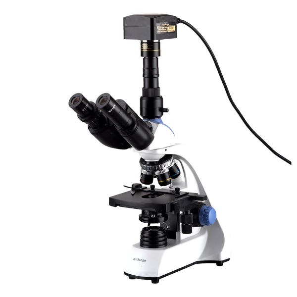 Microscópios Trinocular Compuesto AmScope - LED / 40X-2500X 3D Cámara 5MP USB 3.0
