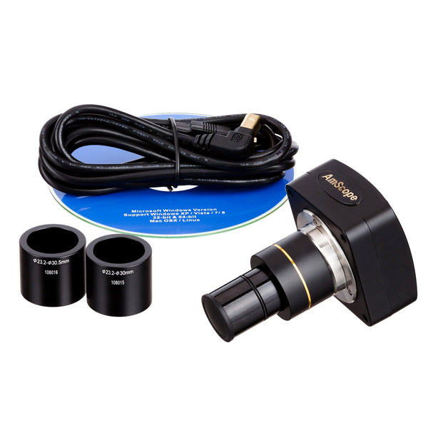 Microscopio Estéreo Amscope Pluma Simul Focal - 3.5X-90X / Luz + Cámara 3MP