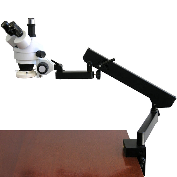Microscopio Trinocular Articulado Amscope - 3.5X-45X + Anillo de Luz