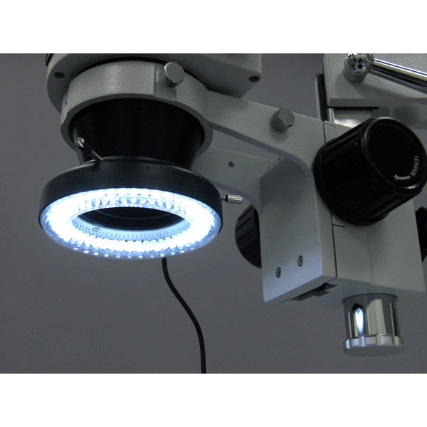 Microscopio Trinocular Estéreo 3.5X-180X con Anillo de Luz de 144 LED - 4 Zonas / Cámara de 14 MP USB3