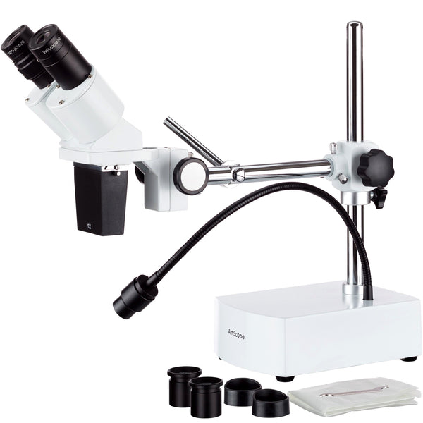 Microscopio Estéreo Binocular con Luz LED AmScope SE400-Z / 10x - 20x