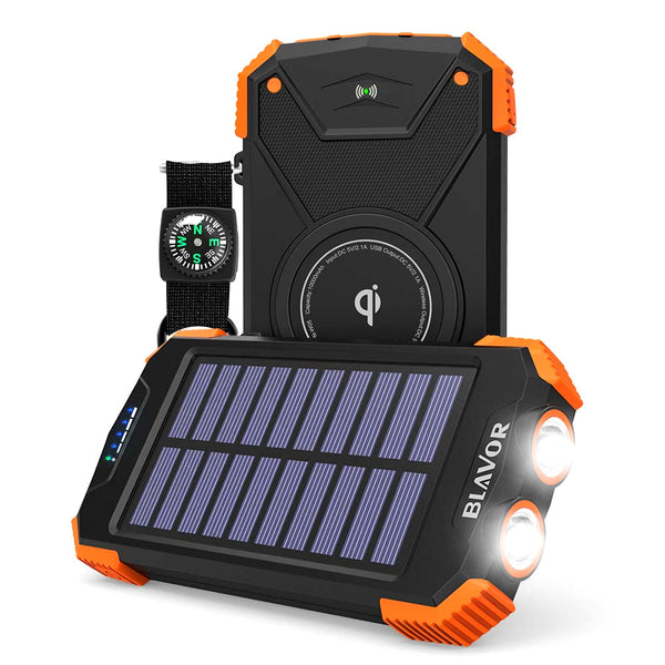 Batería Blavor de Reserva Recargable de Alta Capacidad con Cargador Solar Portable 10,000mAh