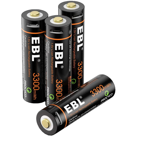 Baterías Recargables EBL Serie USB AA 3300mWh
