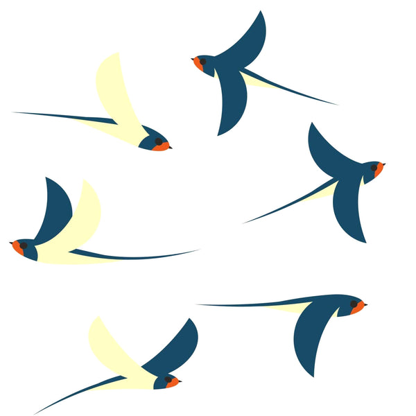 Disuador Visual de Aves Window Flakes Etiquetas Estáticas Adhesivas Figuras Golondrinas Volando