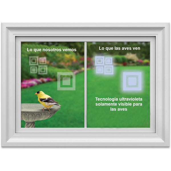 Disuador Visual de Aves WindowAlert Etiquetas Estáticas Adhesivas Figuras Arte Cuadrado con UV x 4 u