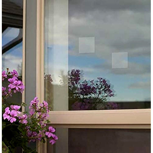 Disuador Visual de Aves WindowAlert Etiquetas Estáticas Adhesivas Figuras Cuadrados con UV x 4 u