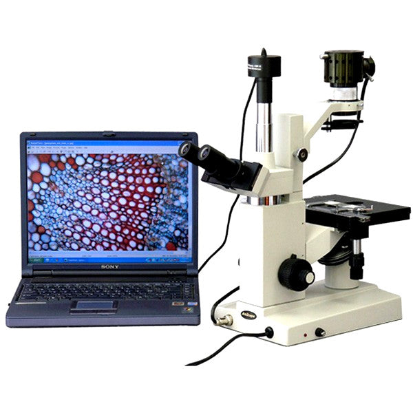 Microscopio Trinocular Invertido Amscope 40X-640X con Cámara 1.3MP USB