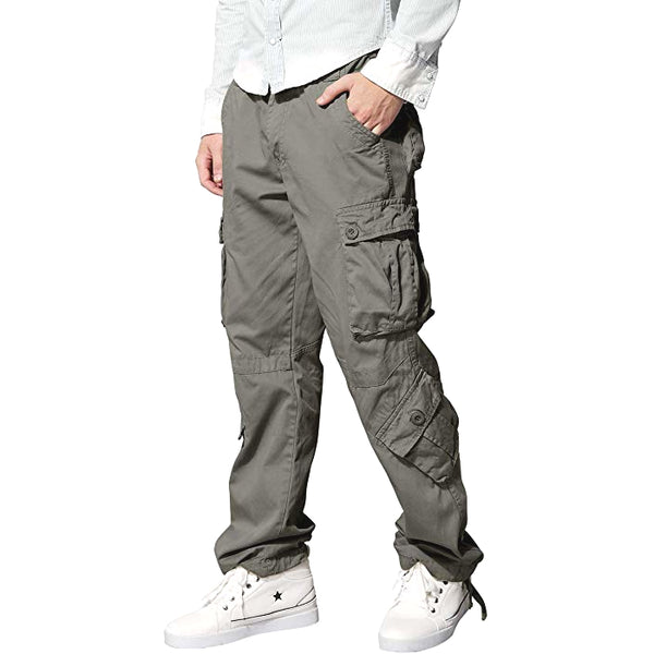 Pantalones Tipo Cargo MatchStick para Hombre Color Gris Claro