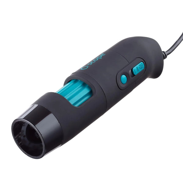 Microscopio Portátil de Luz Ultravioleta AmScope 10X-50X, 200X 2MP USB con LEDs de 400nm