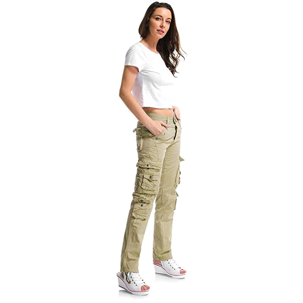 Pantalones Tipo Cargo Mesinsefra Multiples Bolsillos para Mujer