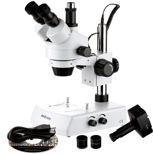 Microscopio Trinocular Amscope 3.5x-90x con Cámara 1.3MP